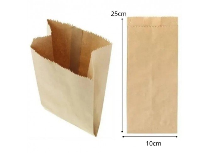 Saquetas papel kraft 25x10  c/ 1000