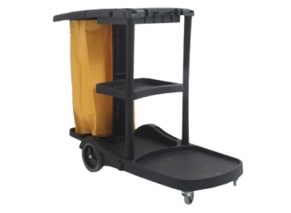 Carro limpeza basico preto com saco Carro limpeza basico preto com saco