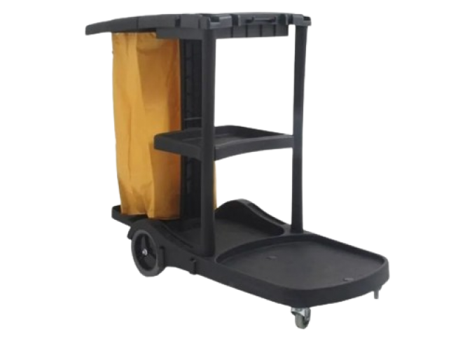 Carro limpeza basico preto com saco Carro limpeza basico preto com saco